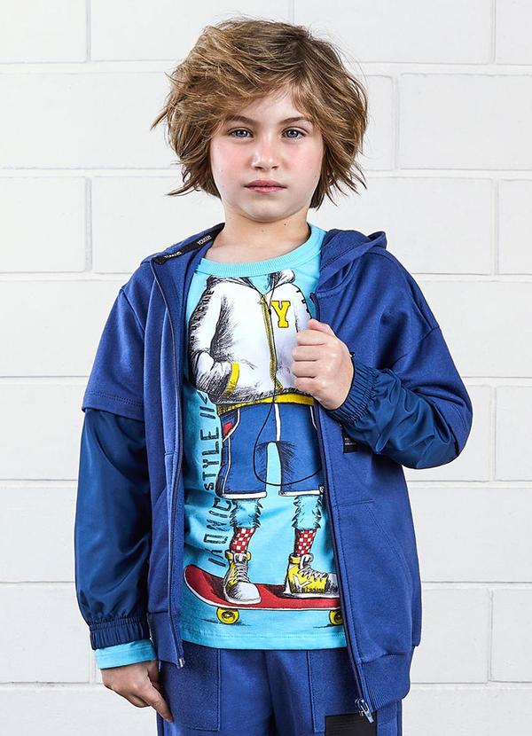Youccie - Jaqueta Infantil com Capuz Azul