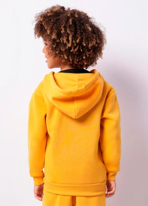 Torra - Jaqueta Moletom Infantil com Capuz Mostarda - TORRA