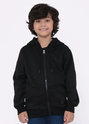 Torra - Jaqueta Moletom Infantil com Capuz Preto - TORRA