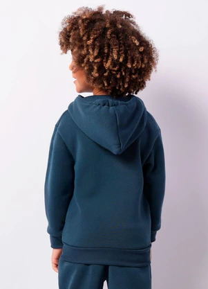Torra - Jaqueta Moletom Infantil Peluciada Capuz Azul - TORRA