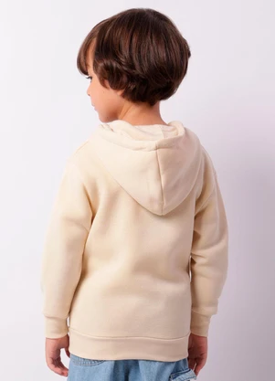 Torra - Jaqueta Moletom Infantil Peluciada Capuz Bege - TORRA
