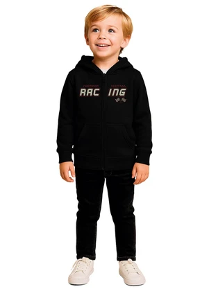 Malwee Kids - Jaqueta Racing em Moletom Preto - MALWEE KIDS