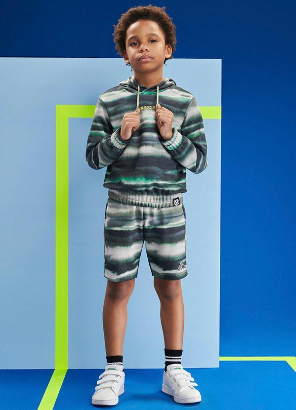 Youccie - Moletom com Capuz Listrado Verde Militar 2