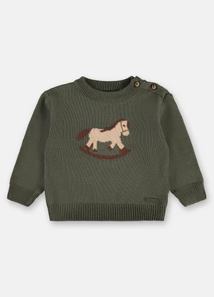 Up Baby - Tricot Bebê com Estampa Cavalinho Verde - UP BABY