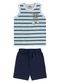 Rovi Kids - Conjunto Camiseta com Bermuda Meia Malha Azul - variação: Azul