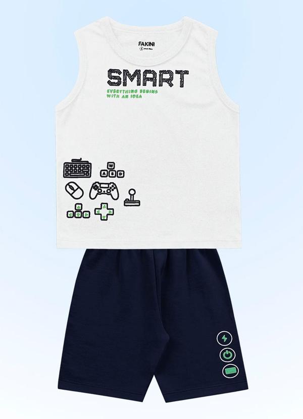 Fakini Kids - Conjunto Regata/Bermuda Branco