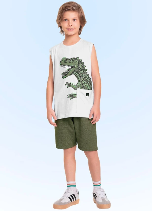 Fakini Kids - Conjunto Regata/Bermuda Branco