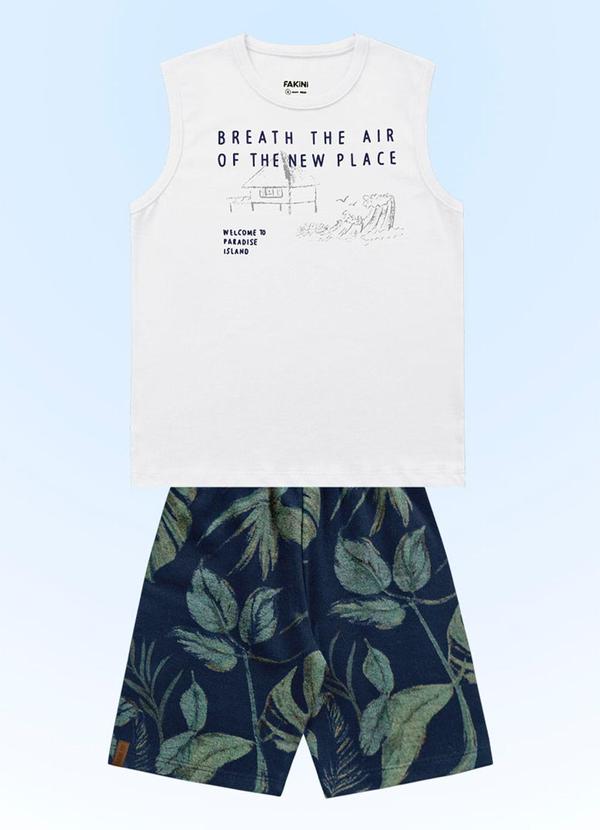 Fakini Kids - Conjunto Regata/Bermuda Branco
