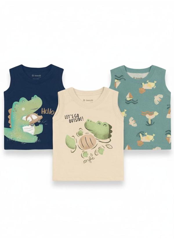Brandili - Kit Bebê Menino com 3 Regatas Sortidas 1