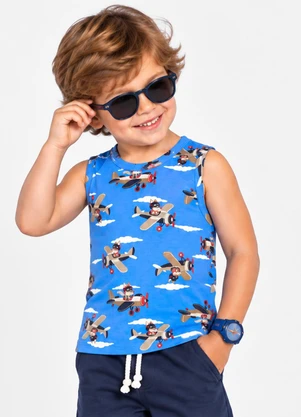 Select - Machao Infantil em Malha Cotton Azul - SELECT
