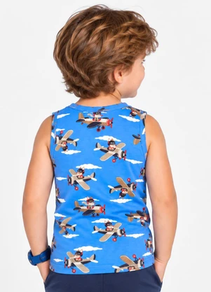 Select - Machao Infantil em Malha Cotton Azul - SELECT