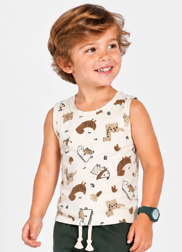 Select - Machao Infantil em Malha Cotton Bege