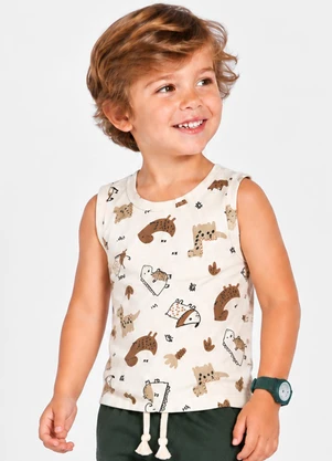 Select - Machao Infantil em Malha Cotton Bege - SELECT