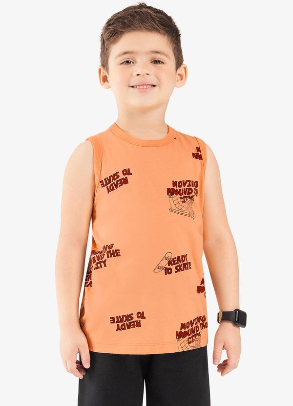 Rovi Kids - Machão Infantil Masculino Meia Malha Laranja