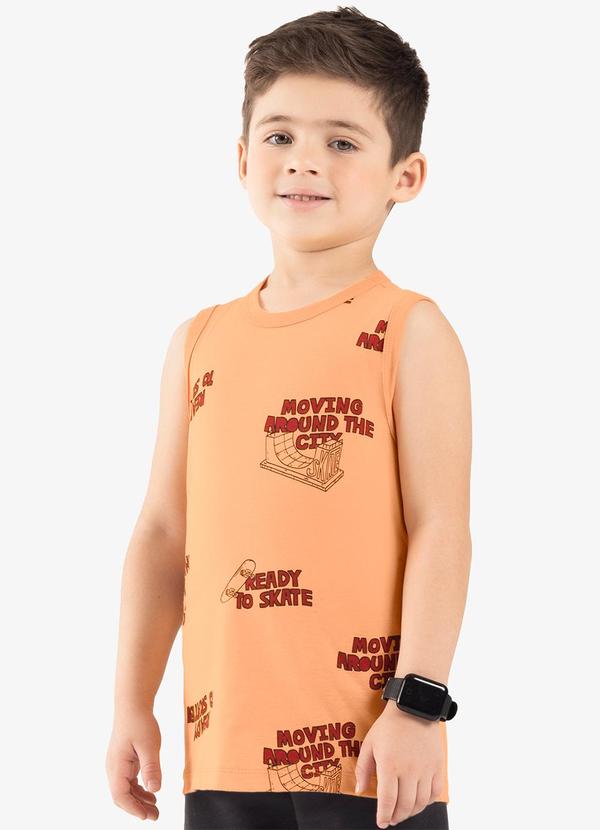 Rovi Kids - Machão Infantil Masculino Meia Malha Laranja