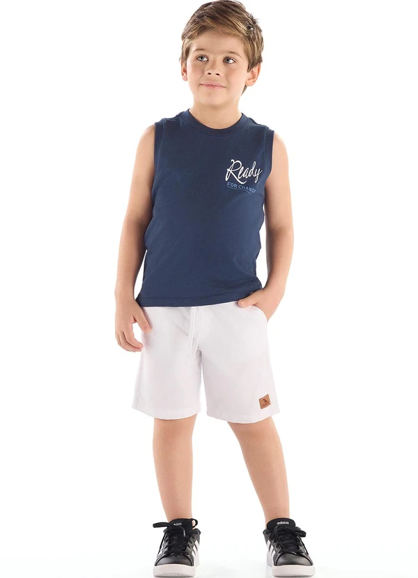 Quimby - Regata Algodão Estampado Quimby Azul 2