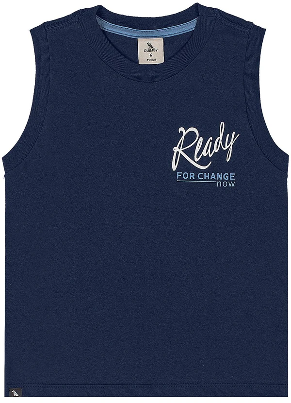 Quimby - Regata Algodão Estampado Quimby Azul 3