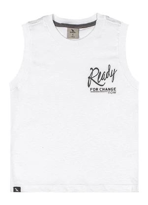 Quimby - Regata Algodão Estampado Branco - QUIMBY