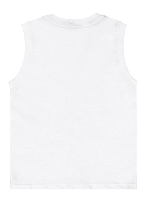Quimby - Regata Algodão Estampado Branco - QUIMBY