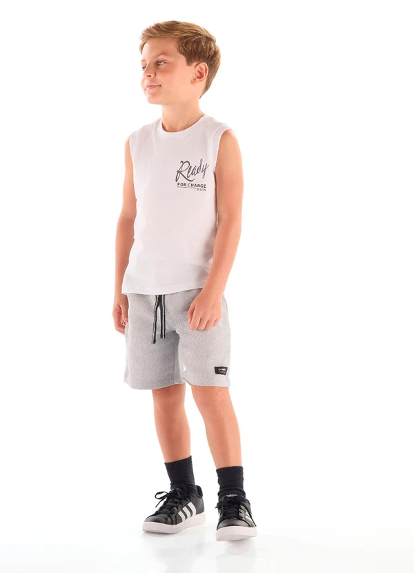 Quimby - Regata Algodão Estampado Branco 3