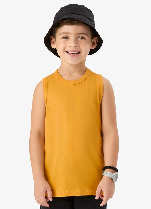 Rovi Kids - Regata Básica Infantil Masculina Amarelo