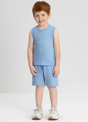 Regata Básica Meia Malha para Meninos Up Baby Azul - UP BABY