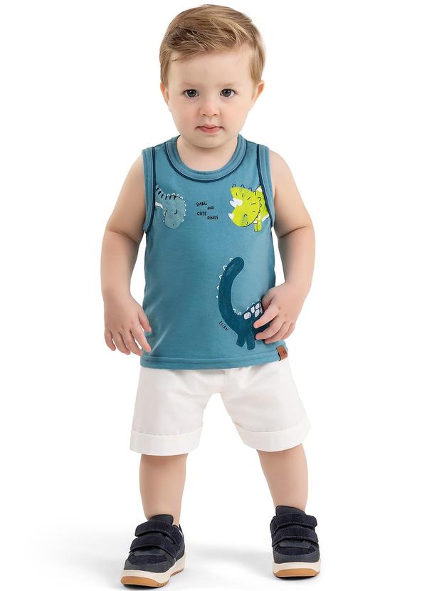 Elian - Regata Bebê Menino Dinossauros Elian Azul 2