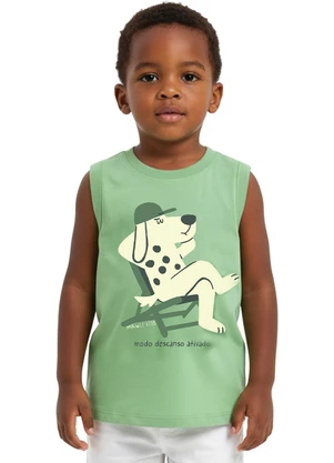 Malwee Kids - Regata Cachorrinho em Malha Verde Pastel - MALWEE KIDS
