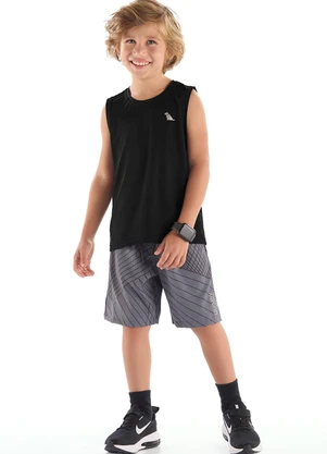 Quimby - Regata Dry Fit Aplique Refletivo Preto - QUIMBY