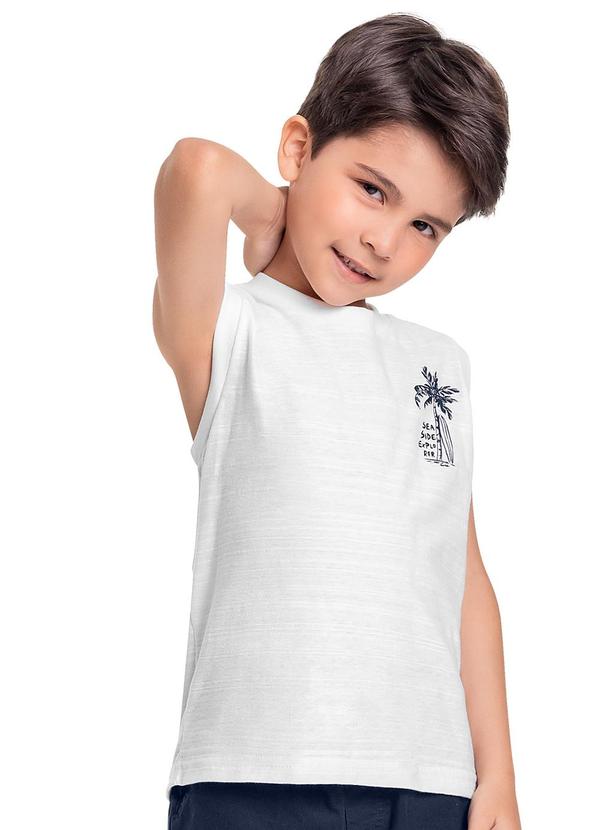 Quimby - Regata em Malha Flamê para Menino Branco