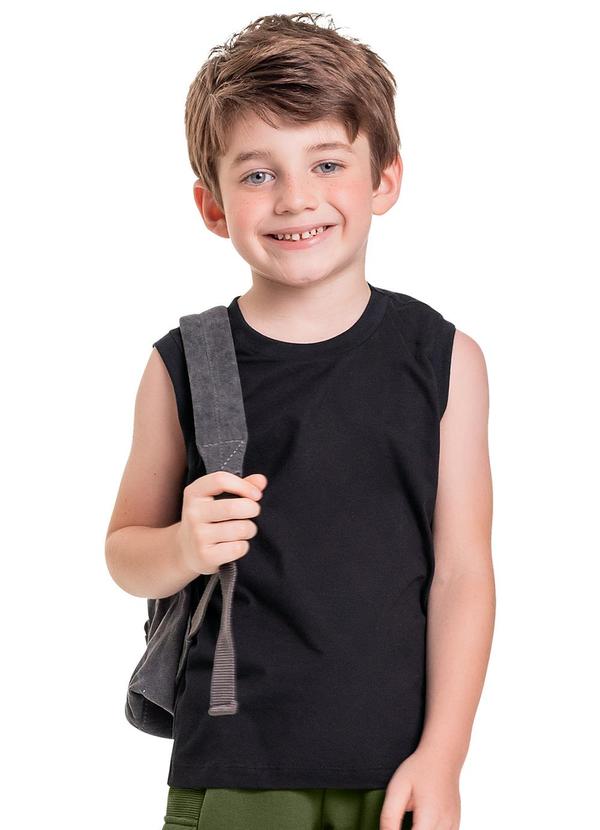 Quimby - Regata em Meia Malha para Menino Preto