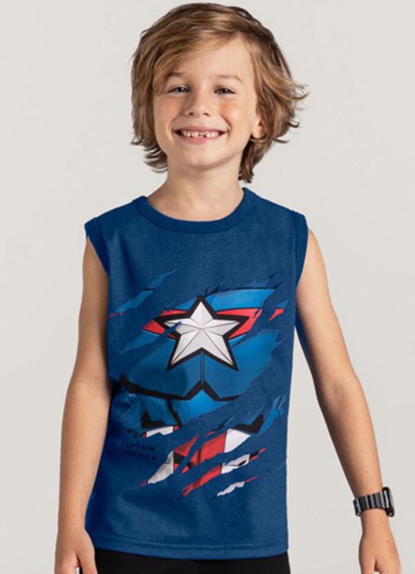 Brandili - Regata Estampada Infantil Menino  Azul