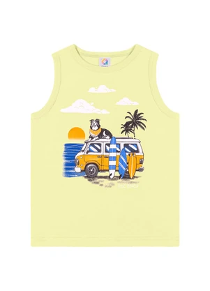 Outlet - Regata Estampada Prancha Menino Amarelo - OUTLET