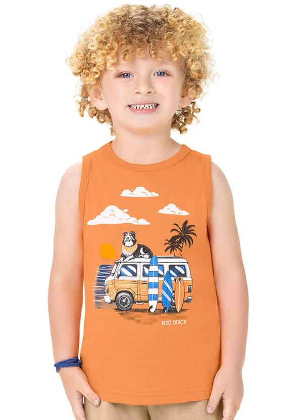 Alenice - Regata Estampada Prancha Menino Laranja
