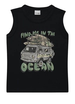 Malwee Kids - Regata Find Me In The Oceans em Malha Preto - MALWEE KIDS