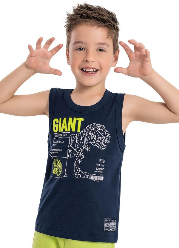 Quimby - Regata Giant Dino para Menino Azul Marinho