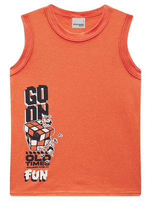 Malwee Kids - Regata Go On Old Times Fun em Malha Laranja - MALWEE KIDS