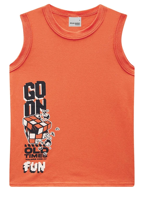 Malwee Kids - Regata Go On Old Times Fun em Malha Laranja