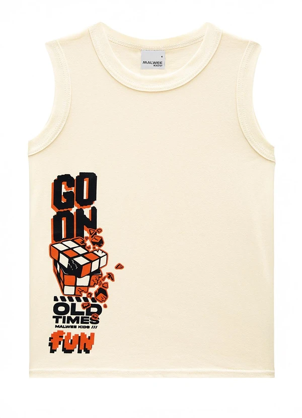 Malwee Kids - Regata Go On Old Times Fun em Malha Off White