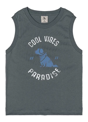 Regata Infantil em Algodão Quimby Cinza - QUIMBY