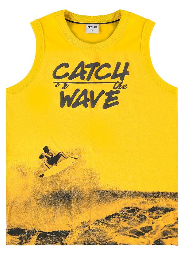 Rovi Kids - Regata Infantil Masculina em Meia Malha Amarelo