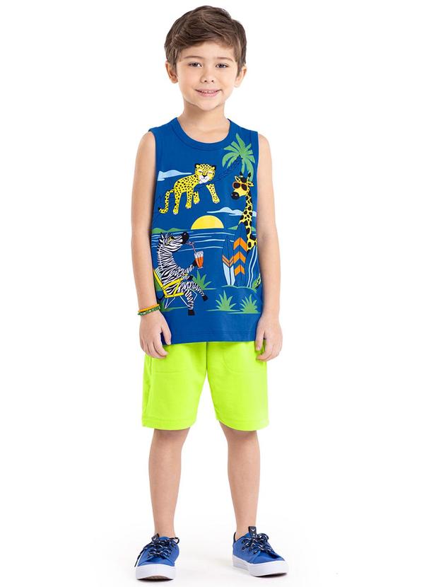 Rovi Kids - Regata Infantil Masculina em Meia Malha Azul 3