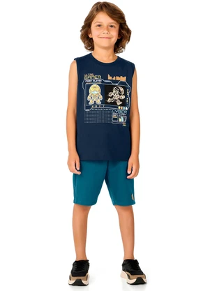 Marlan - Regata Infantil Meia Malha Menino Azul - MARLAN