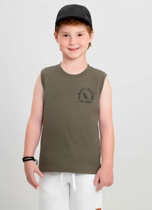 Regata Infantil Meia Malha Quimby Verde - QUIMBY