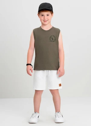Regata Infantil Meia Malha Quimby Verde - QUIMBY