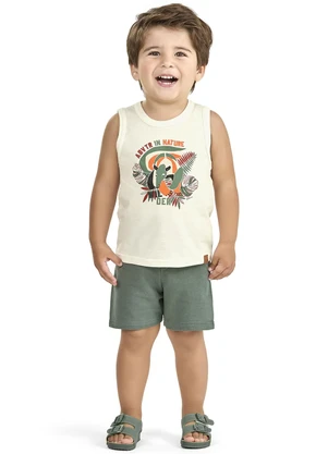 Elian - Regata Infantil Menino Aventura Tropical Bege - ELIAN