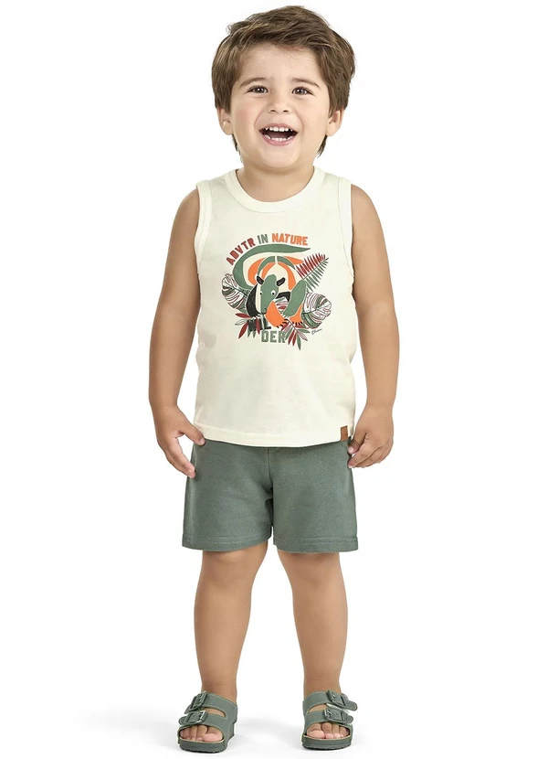 Elian - Regata Infantil Menino Aventura Tropical Bege 2