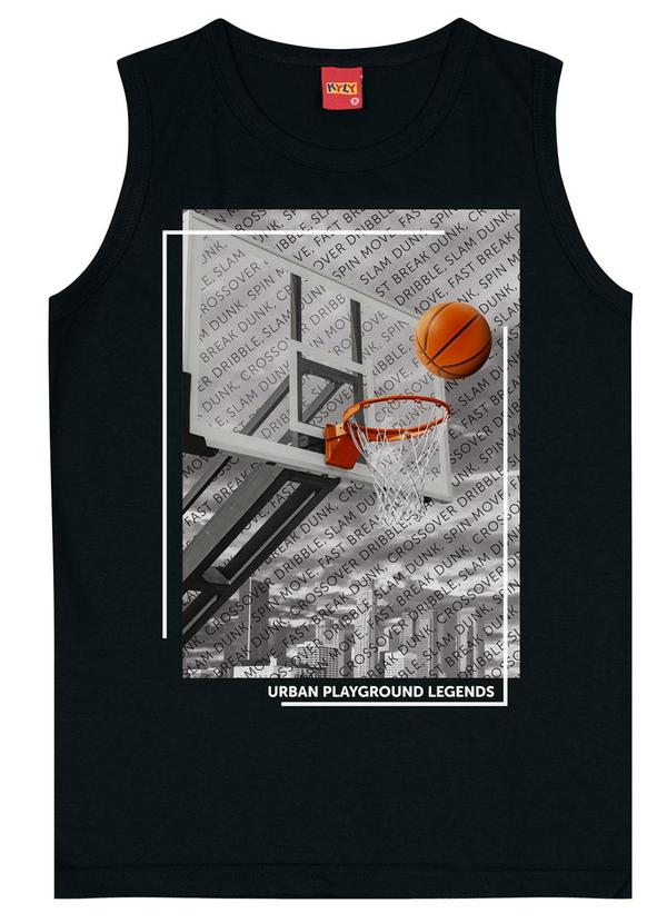 Kyly - Regata Infantil Menino Basquete Preto