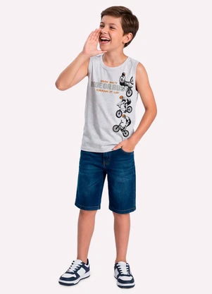 Kyly - Regata Infantil Menino Bicicletas Cinza - KYLY