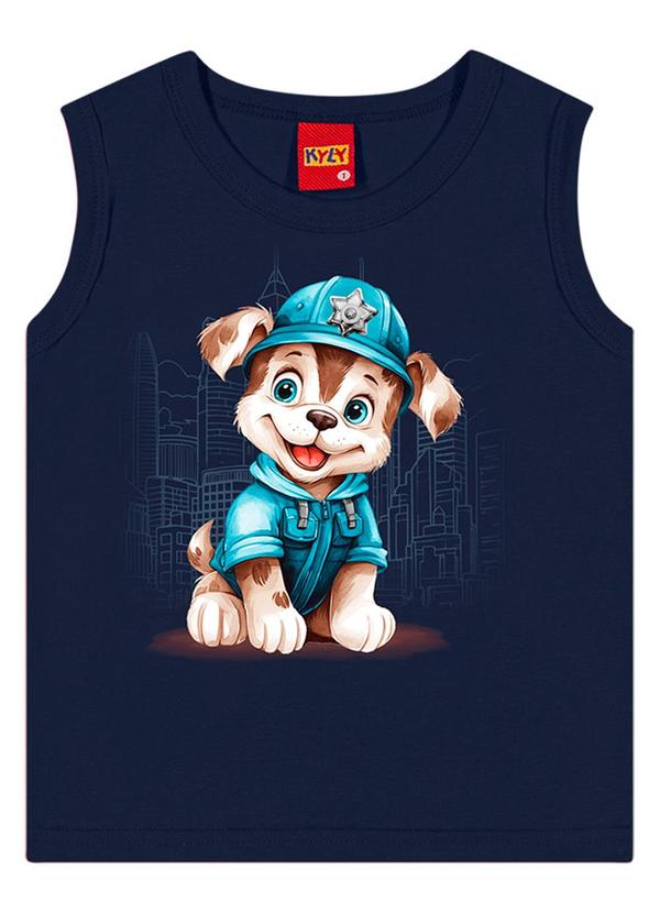 Kyly - Regata Infantil Menino Cachorrinho Azul Marinho